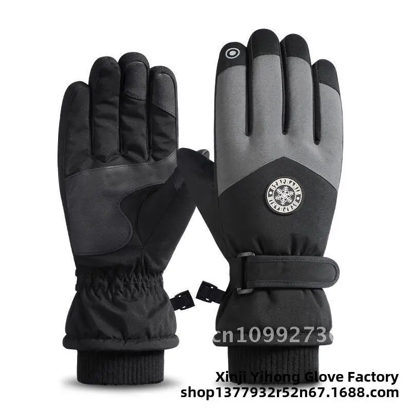 Touchscreen-Skihandschuhe für Damen und Herren, warm, rutschfest, Samt, Winter, Radfahren, Bergsteigen, Outdoor-Sporthandschuhe, Einheitsgröße