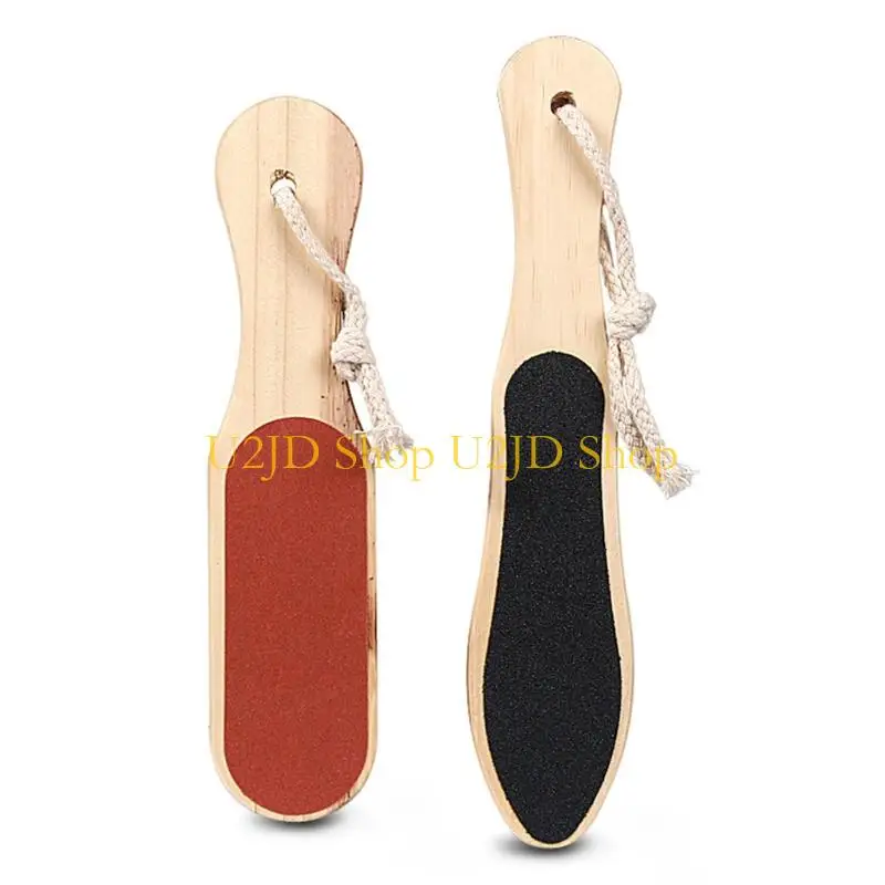 

U2JD двухсторонние скрубберы для ног, грубая тонкая шлифовка поверхностей, удобный деревянный инструмент для педикюра, для ухода