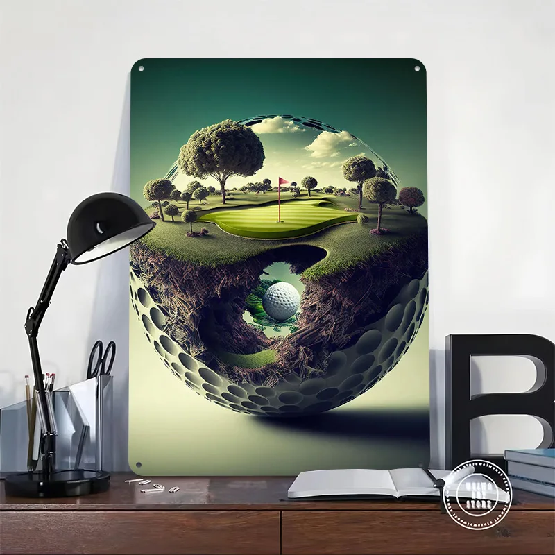 Golf Course Printed Poster Customized Retro Wall Art Vintage Metal Tin Signs for Home Living Room Decoration Cozy Wand Deko Arts