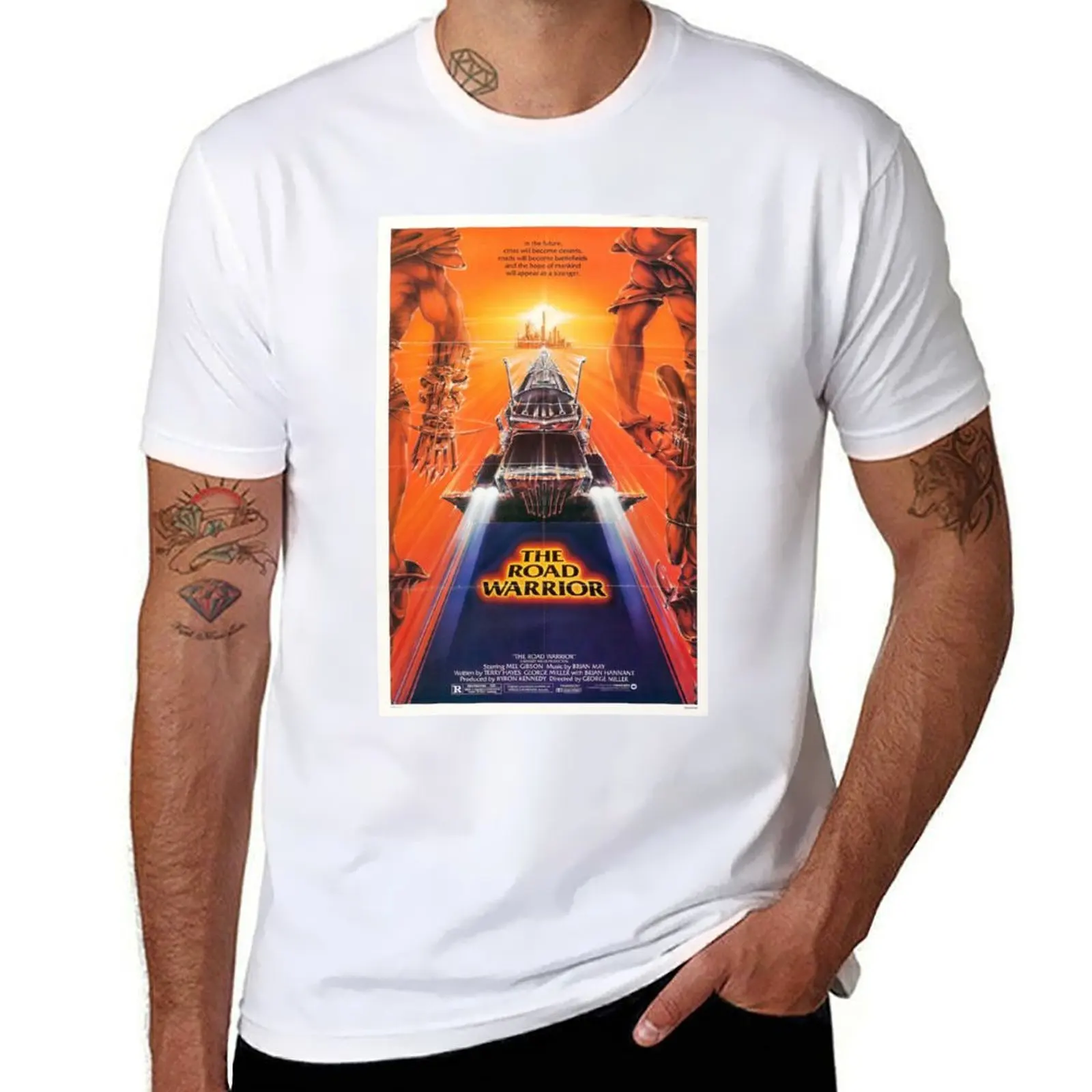 Warrior Mad Max: - Poster Road Theatrical The T-Shirt Casual Soft Cotton Short Sleeve Tee