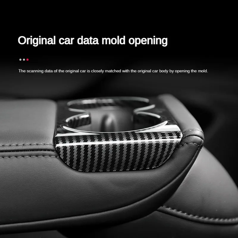 for Tesla Model 3 Highland 2024 Rear Cup Panel Trim Protector Cover ABS Carbon Fiber Pattern Protect Auto New Model3 Accessories