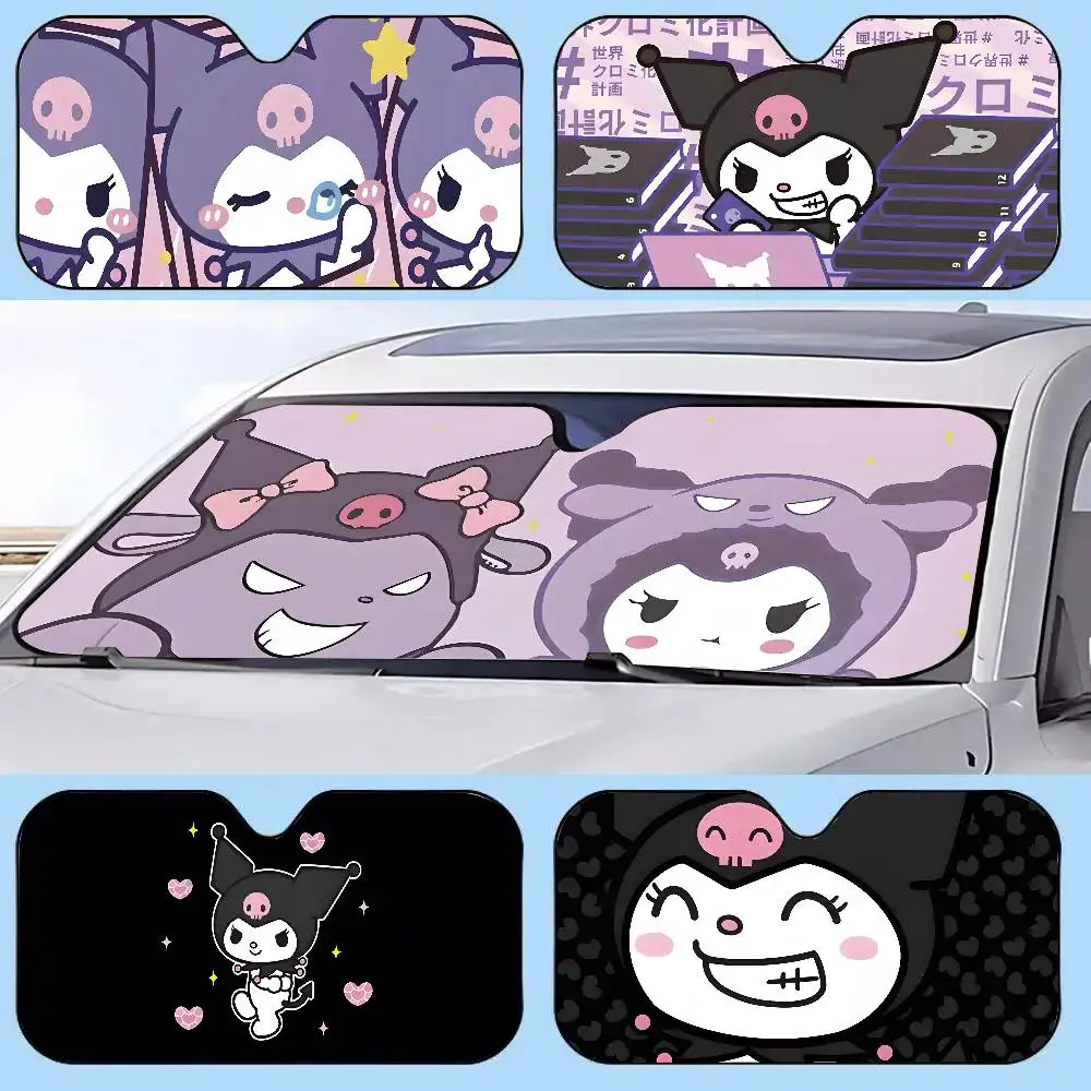 ANIME K-KuromiS Car Sunshade Window Sunshade Sunblock Front Windshield Hood Interior Front Baffle Double Sunshade