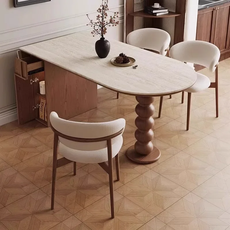

Mid Century Elegant Dining Tables With Cabinets Vintage Oval Tall Legs Dining Tables Rustic Foldable Столы Обеденные Furniture