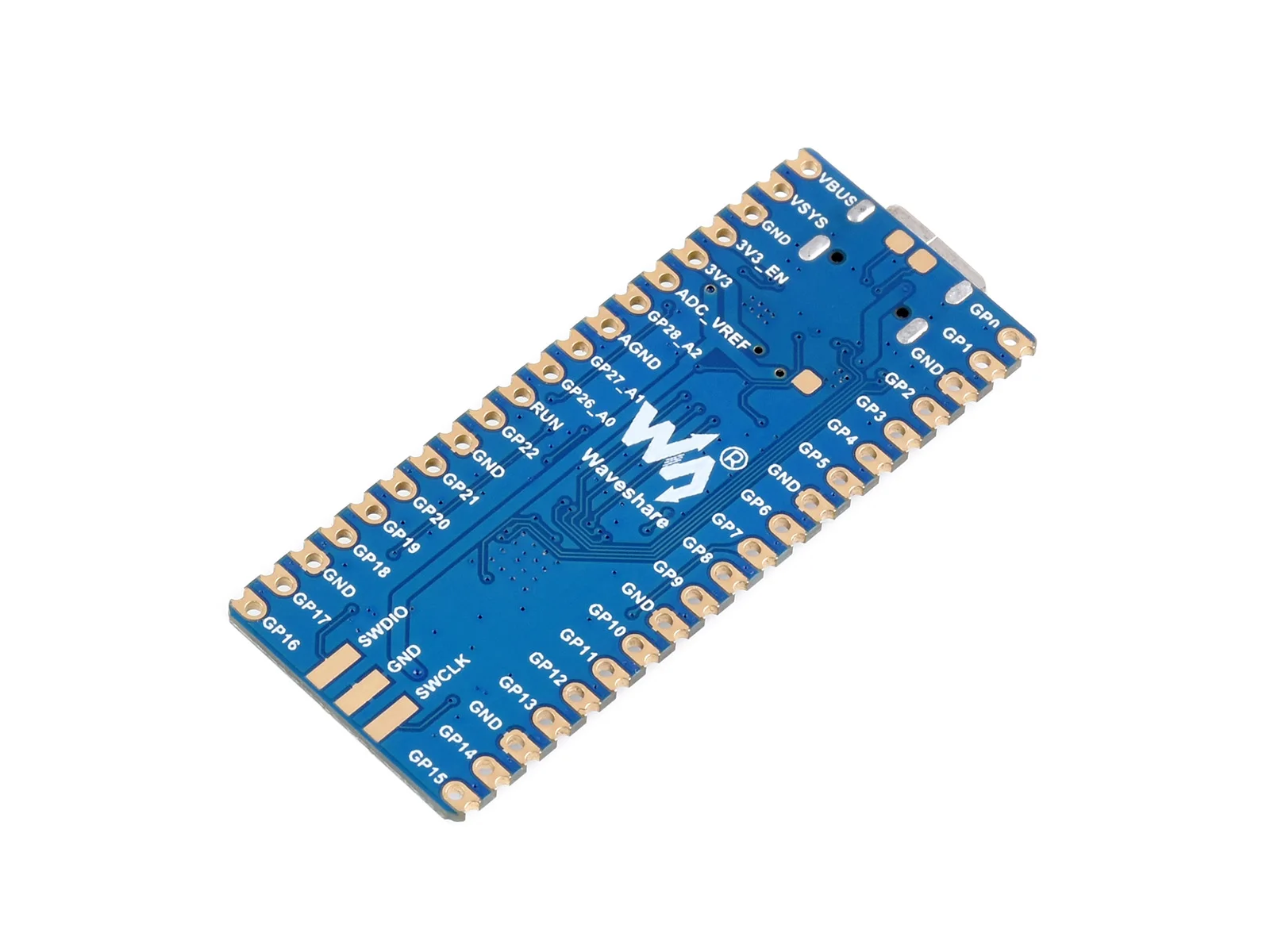 Waveshare RP2040-Plus, une carte MCU Pico-like à faible coût et haute performance basée sur le microcontrôleur Raspberry Pi RP2040, version Plus