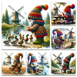 5D DIY Cartoon Diamond Painting Christmas Full Square/Round Mosaic Embroidery Countryside Gnome Cross Stitch Art Home Decoration