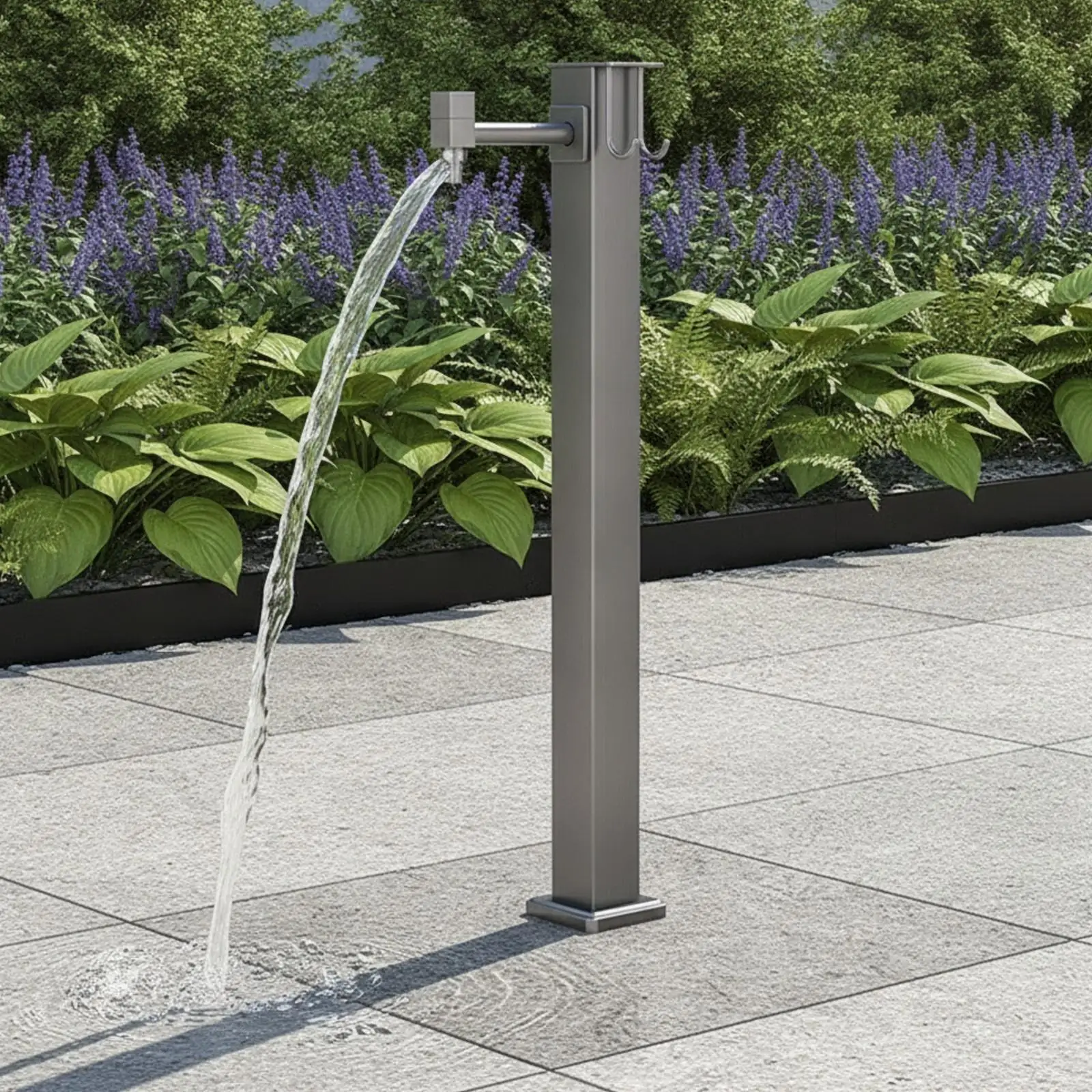 Upright Outdoor Faucet Stand 304 Stainless Steel Garden Spigot for Yard Work and Tool Washing
