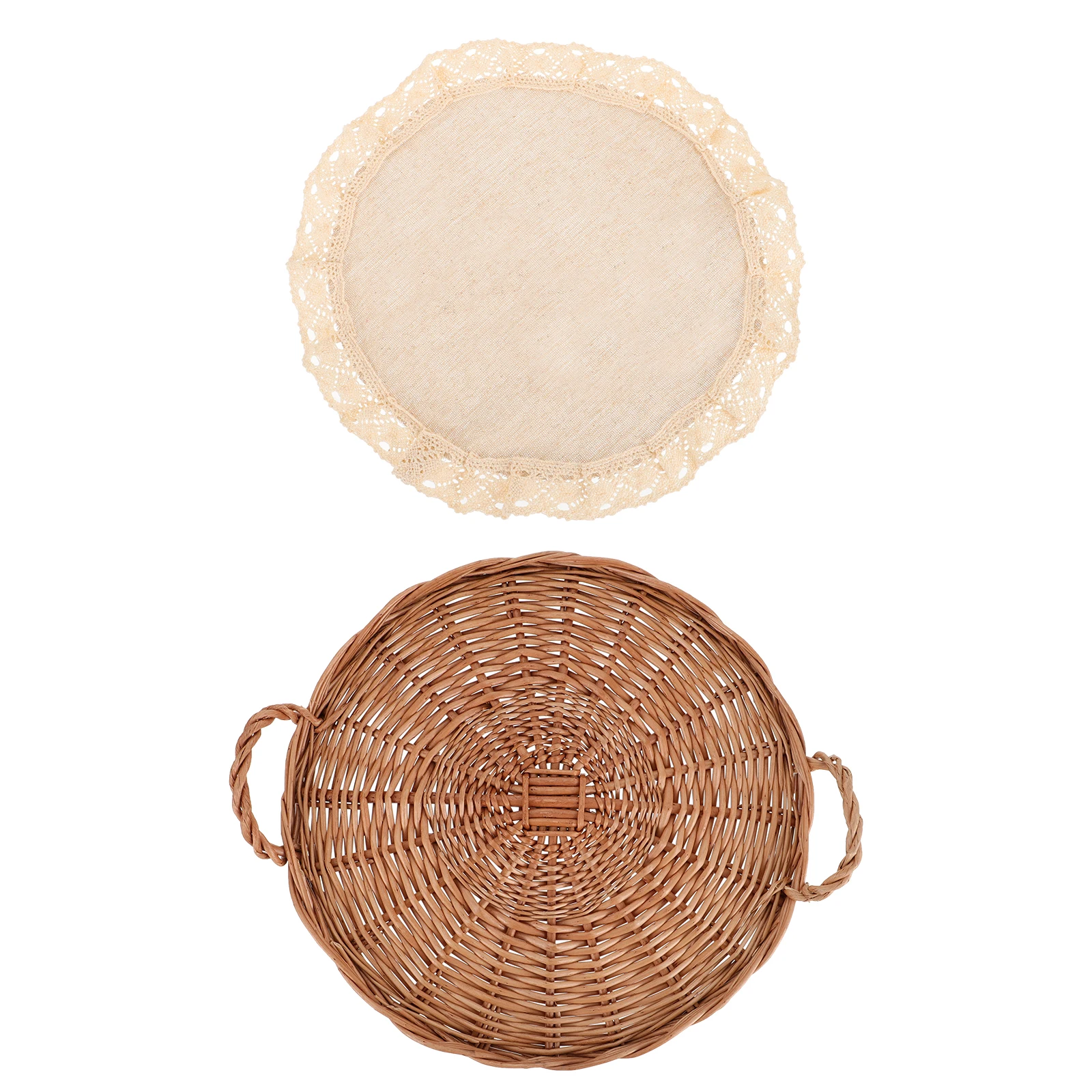 

1Pcs Wood Color Retro Wicker Storage Tray Multipurpose Basket for Food Fruit Bread Sofa Table Decoration Retro Fruit Basket