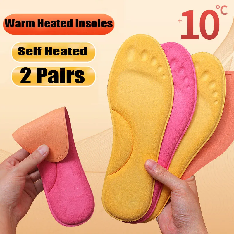 

2Pairs Self Heated Thermal Insoles for Shoes Men Women Self-heating Memory Foam Shoe Pads Winter Keep Warm Sports Shoes Inserts