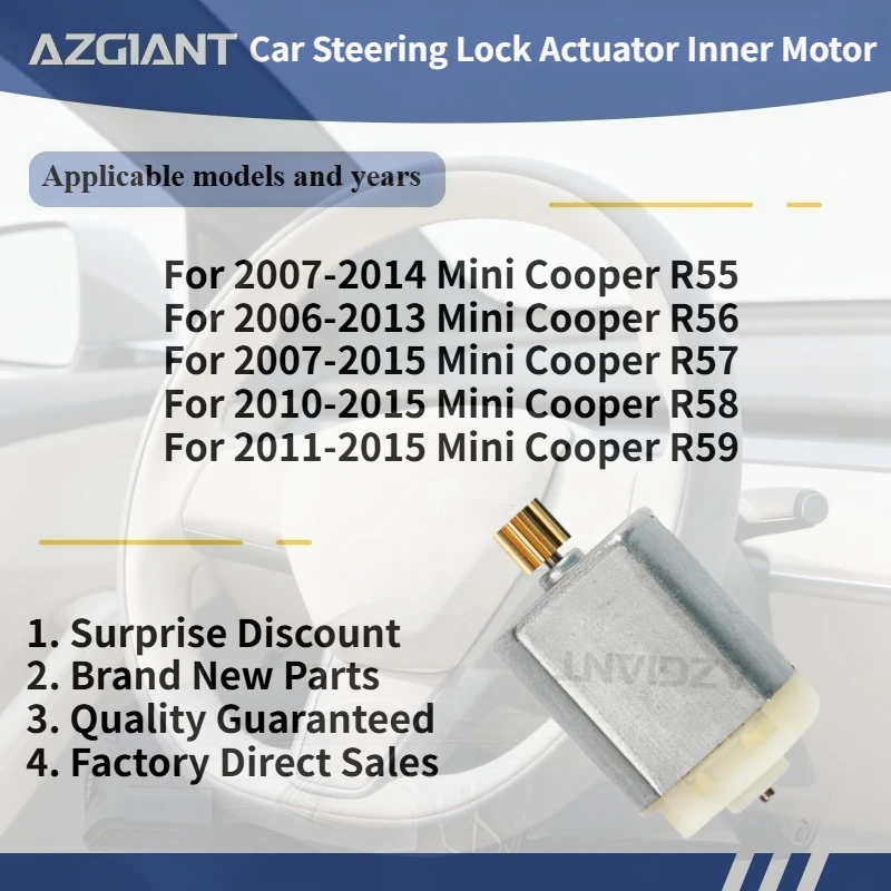 

For 2007-2014 Mini Cooper R55/R56 2006-2013/R57 2007-2015/R58 2010-2015 AZGIANT Car Steering Lock Actuator Inner Motor DC 12V