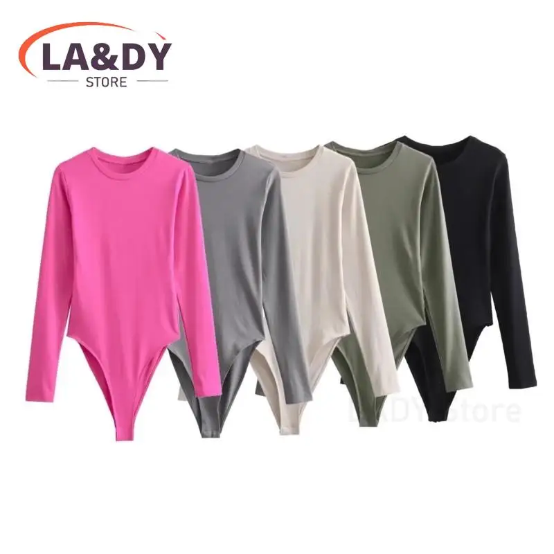 2024 New Long Sleeve Skinny Fit T-Shirt Women Casual O Neck Solid Basic Tees Tops Female