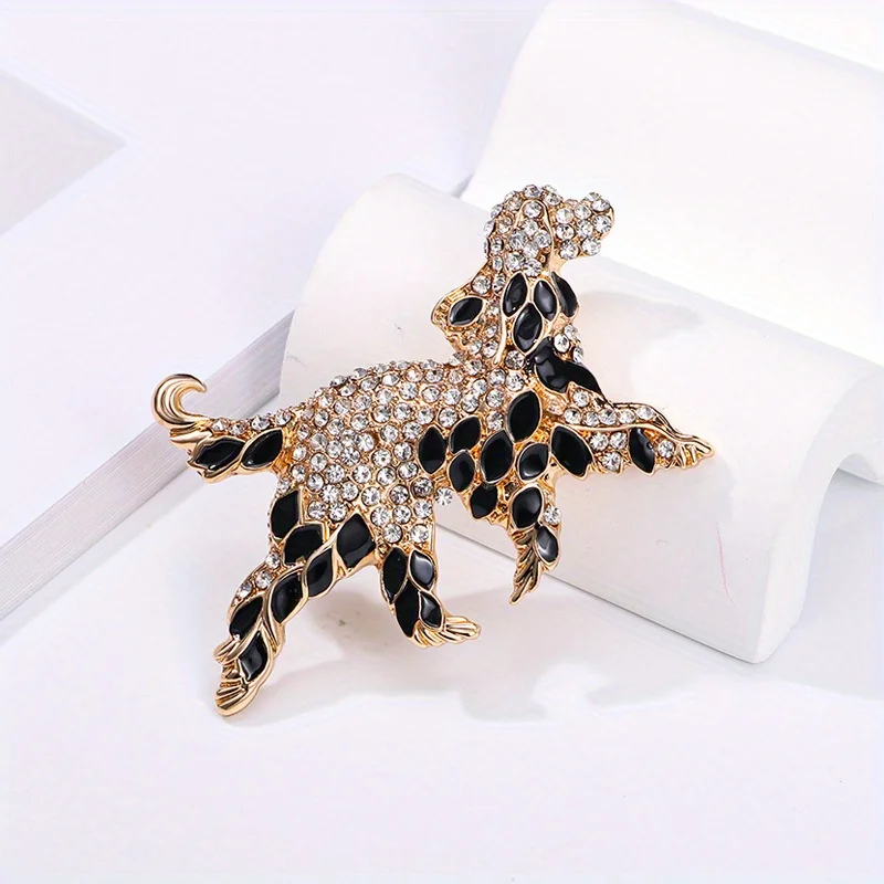 Fashion Design New Animal French Niche Brooch Cute Rhinestone Puppy Pin Corsage Retro Dog Pet Accessories