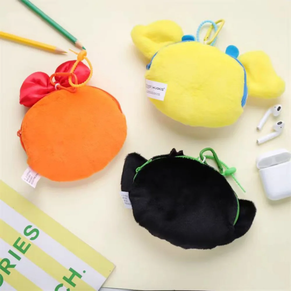 Genuine The Powerpuff Girls Plush Coin Purse Keychain Kawaii Portable Charging Cables Earbuds Lipstick Storage Bag Girls Gifts