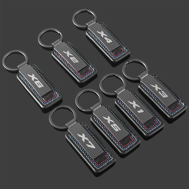 For X1 X3 X4 X5 X6 X7 BMW Universal Car Keychain Zinc Alloy Leather Car logo Key Ring Key Decoration Pendant Auto Parts 