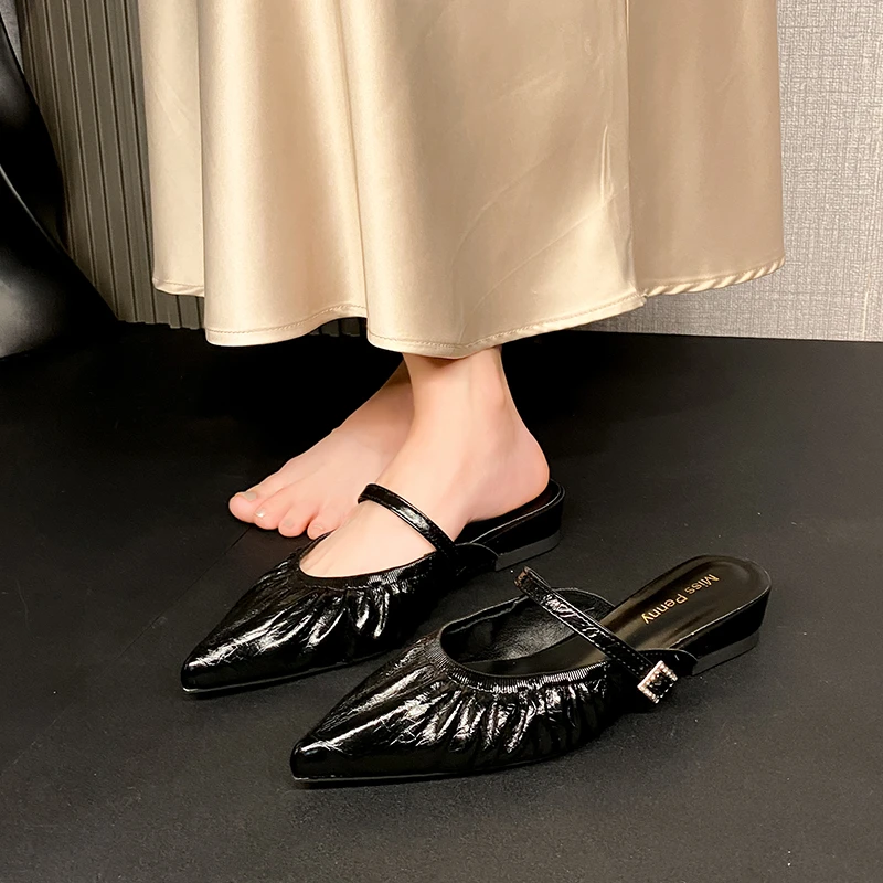 New Style Women's Silver French Fashion Soft Soled Ballet Flat Shoes Are Casual Comfortable and Versatile Slippers Zapatos Mujer