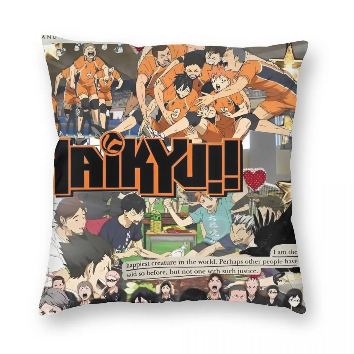 

Anime Boy Volleyball Haikyuu Pillowcase Double-sided Printing Cushion Cover Gift Throw Pillow Case Cover Home Zipper 40*40cm