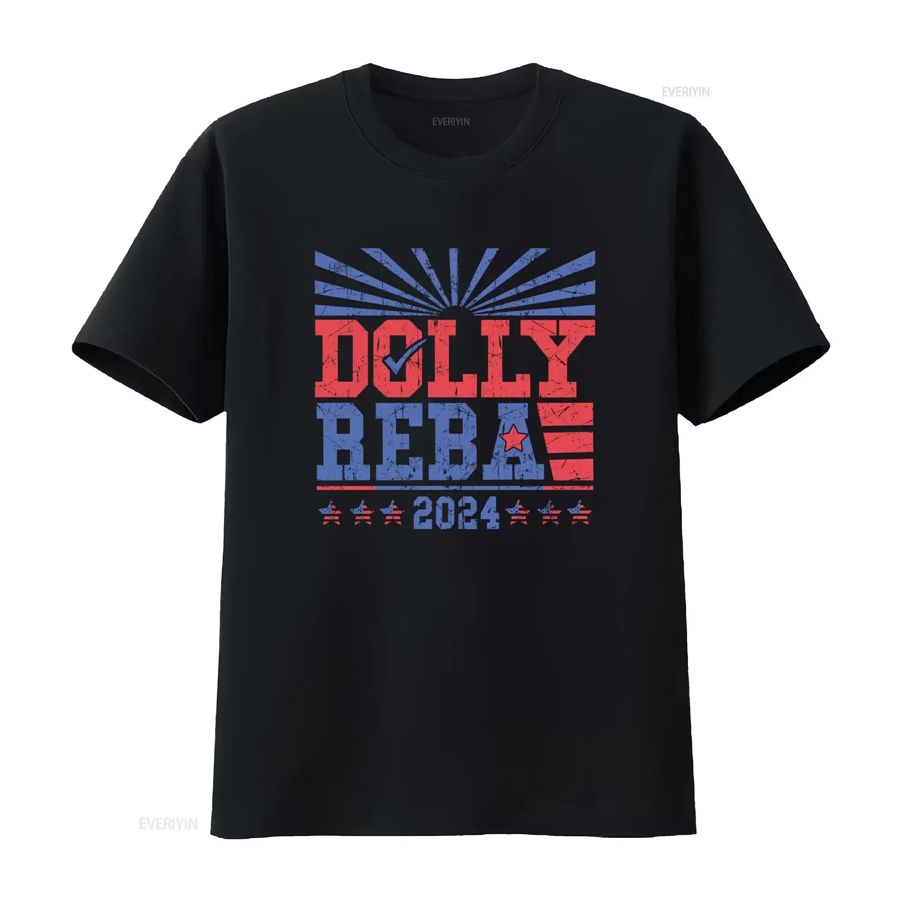 Retro Vintage Patriotic Dolly Reba 2024 Election Print Casual T Shirt vintage Washed Versatile Comfortable Breathable