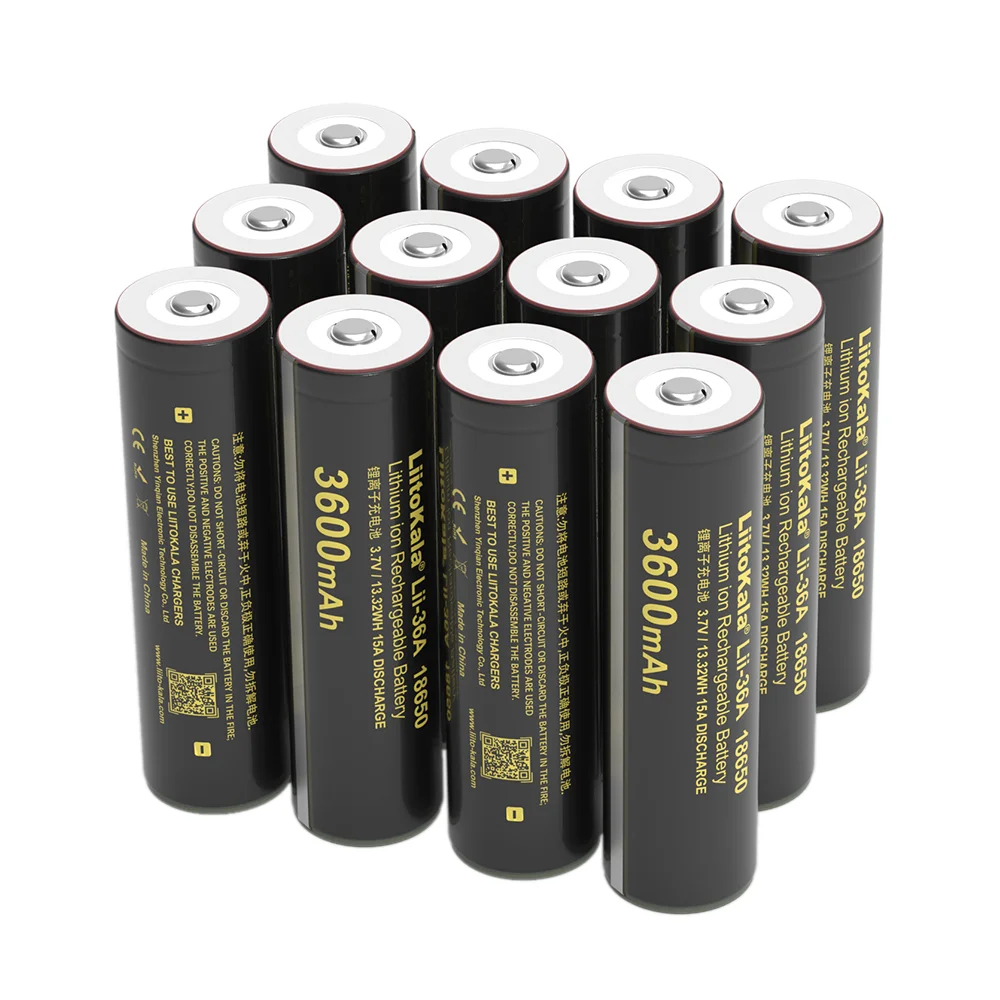 Оригинальная литиевая аккумуляторная батарея LiitoKala LII-36A 3600 мАч 18650 3,7 В с защитной платой печатной платы для аккумуляторов фонариков