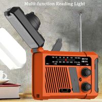 With Flashlight Solar Power Emergency Radio Reading Light SOS Alarm Hand Crank Radio Multifunctional Power Bank AM/FM Radio
