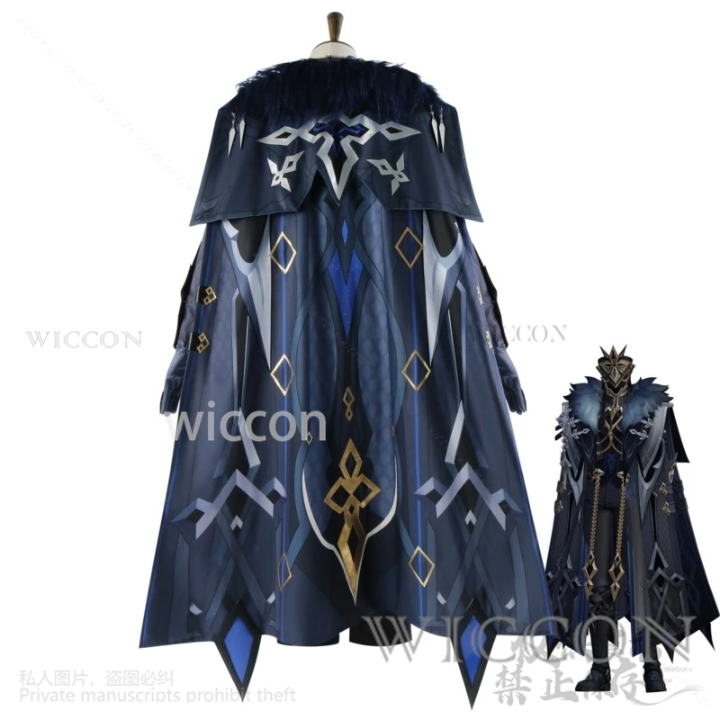 Ainme Gioco Genshin Impact Nuovo Costume Cosplay Capitano Fatui Uniforme Mantello Cos Parrucche Puntelli Scarpe Halloween Natale Set Completo Gioco di Ruolo