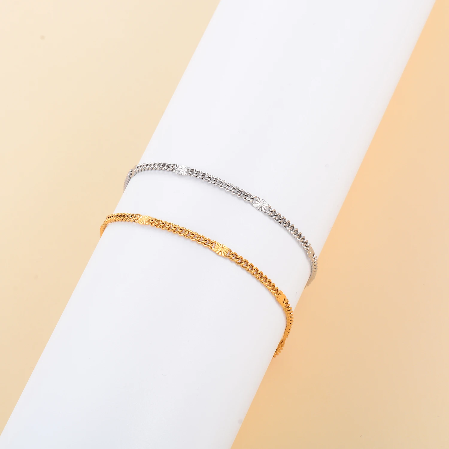 Dünne Halskette aus Edelstahl, Paillettenkette, Flachketten, kreative DIY-Bauteile für Schmuckzubehör. – Detail 7