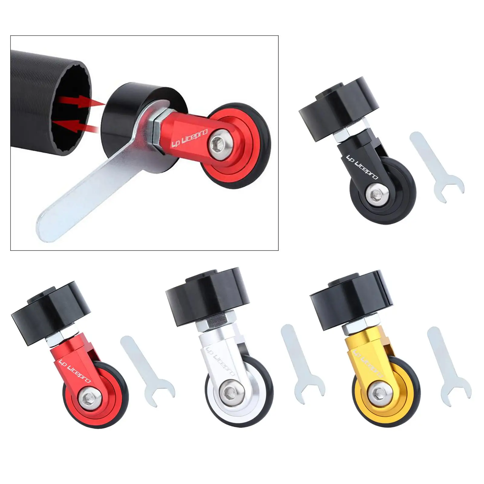 Folding Bike Easywheel Roller Mount Casters Wheels EZ Wheel Parking