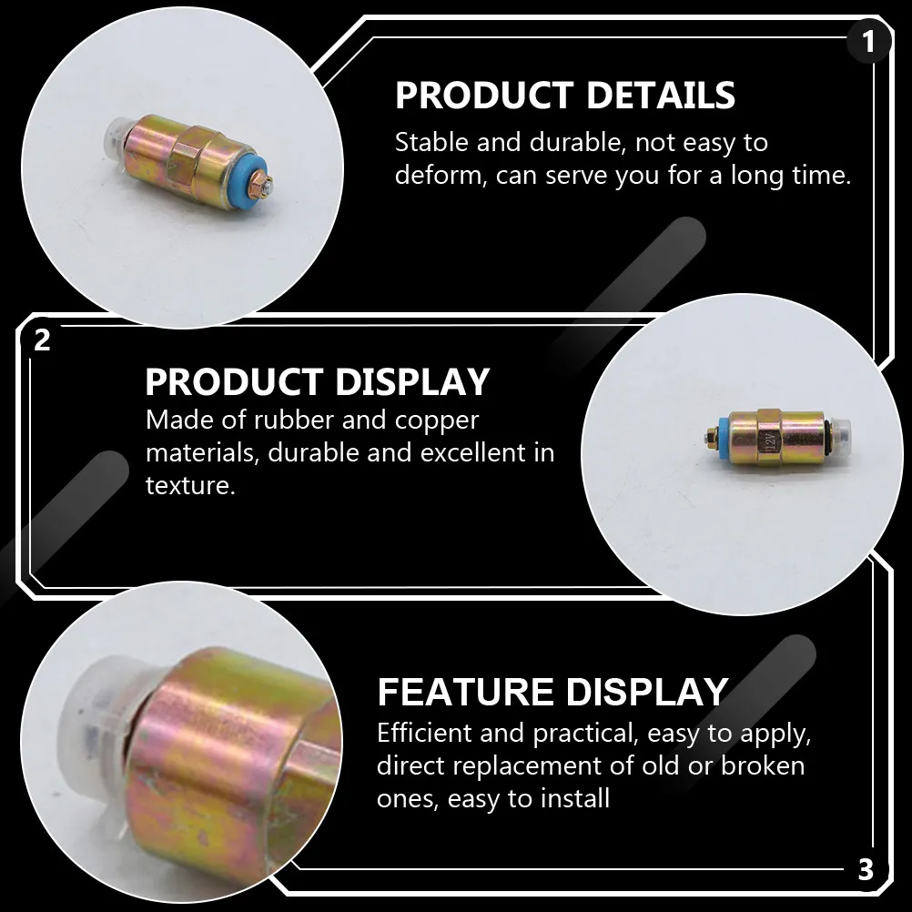 Heavy Duty Cut Off Stop Solenoid Valve for Diesel Cars Solenoid for Car Replacement Robust Copper Rubber Build Quick Connect
