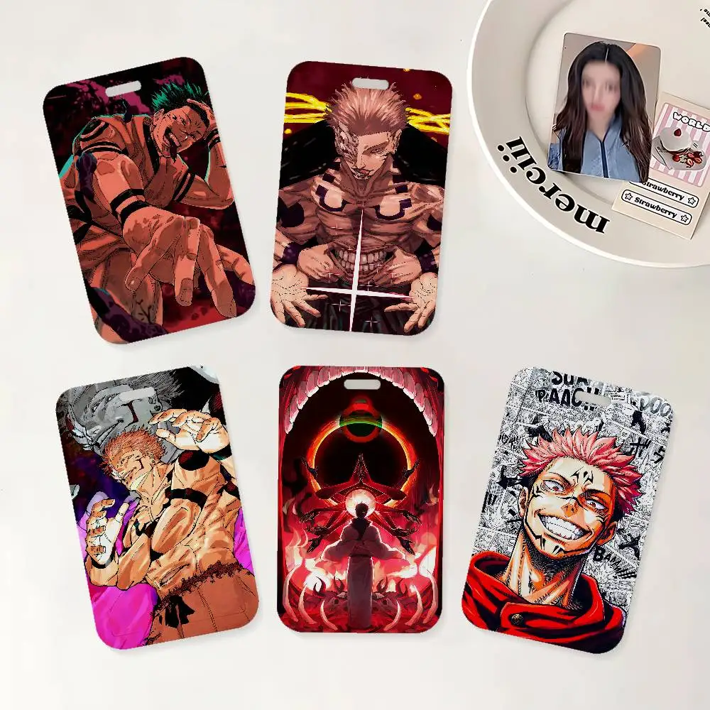 Anime S-Sukuna Cool ID Badge Holder With Lanyard Neck Strap For Office School Name Card Credentials Case