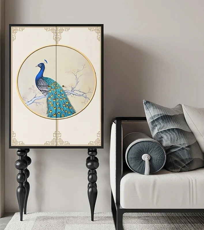 

New Chinese Style Solid Wood High Leg Storage Corner Storage Clothes Closet Home Entrance Cabinet