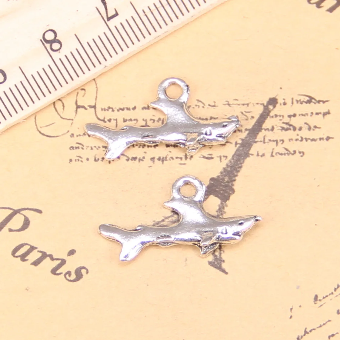 106pcs Jewelry Charms shark fish 24x12mm Antique Silver Plated Pendants Making DIY Handmade Tibetan Silver Jewelry