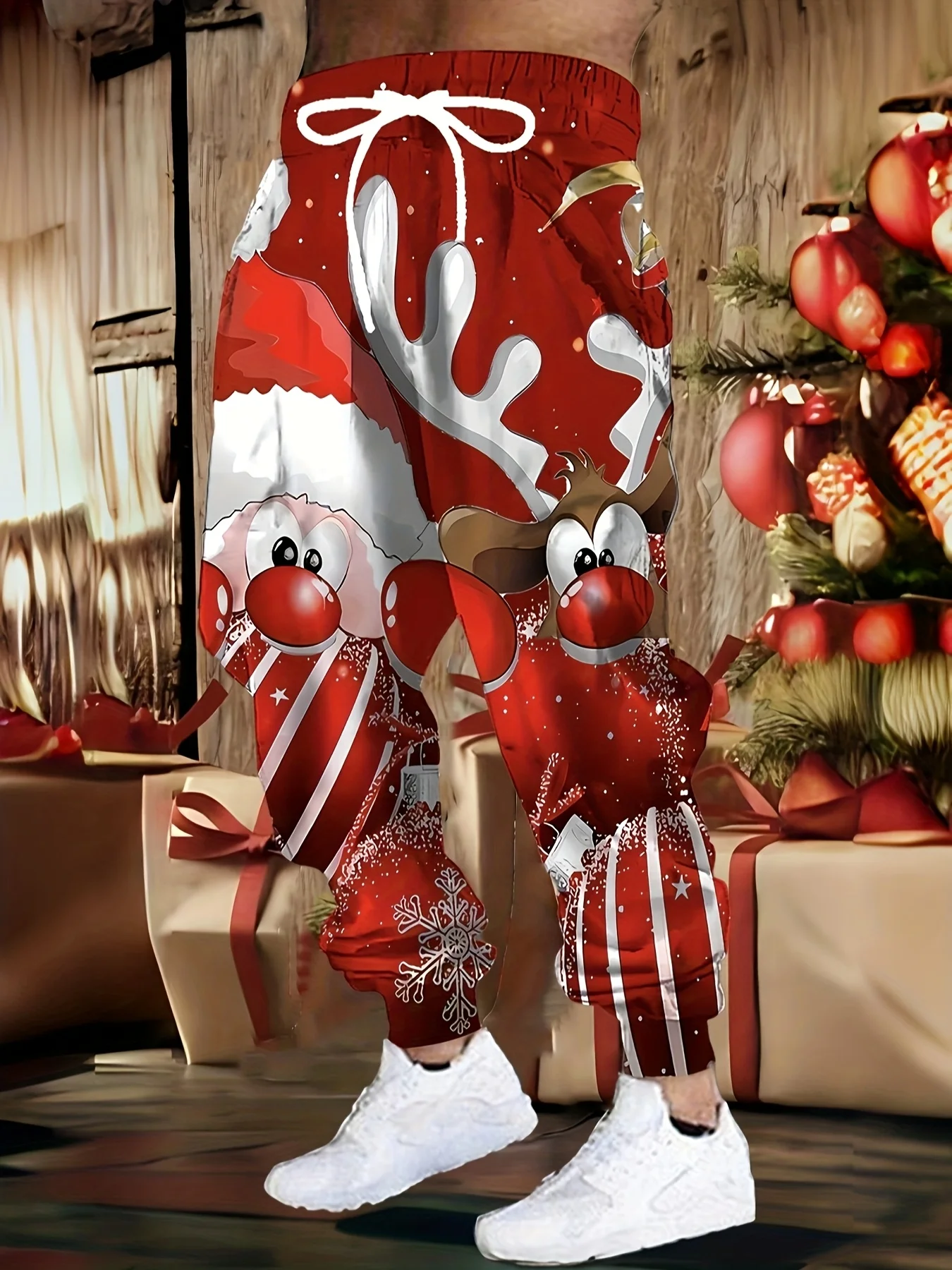 جديد الرجال ثلاثية الأبعاد عيد الميلاد نمط طباعة سراويل تقليدية في الهواء الطلق تنفس السراويل الرياضية أنيق الرباط الشارع الشهير بنطلون رجالي Cu #5