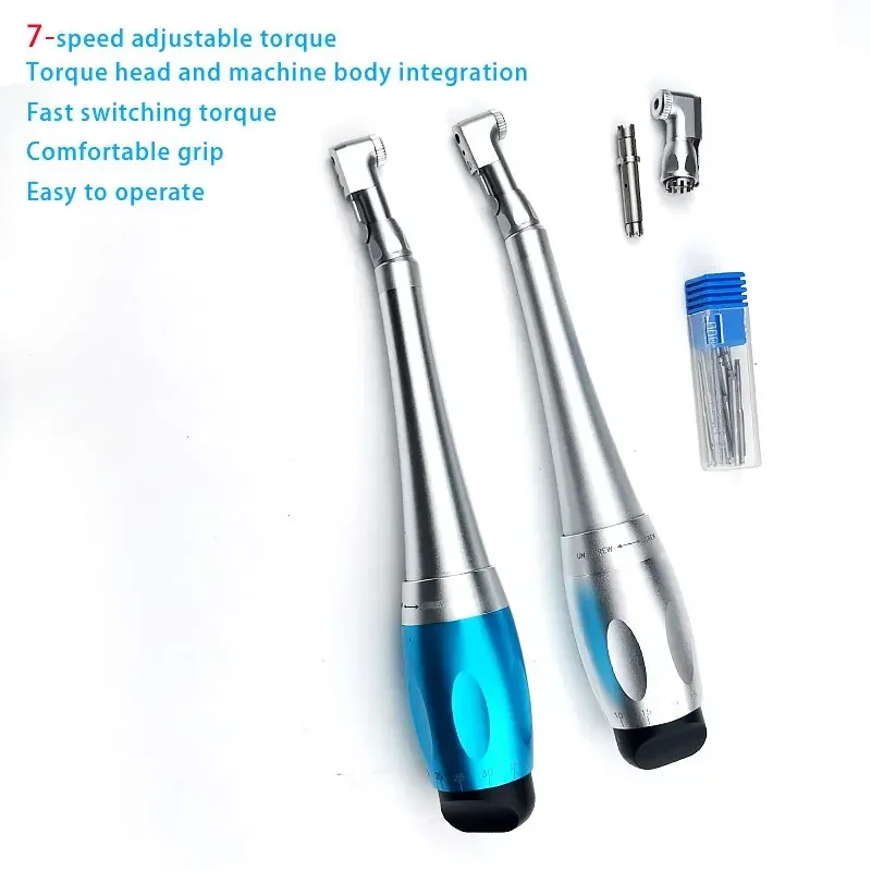 Set Dental Implan Ttool Restorat Adjustable Universal Implant Torque Wrench 5N-35N Drivers 2.35mm Latch Type Bits Contra Angle