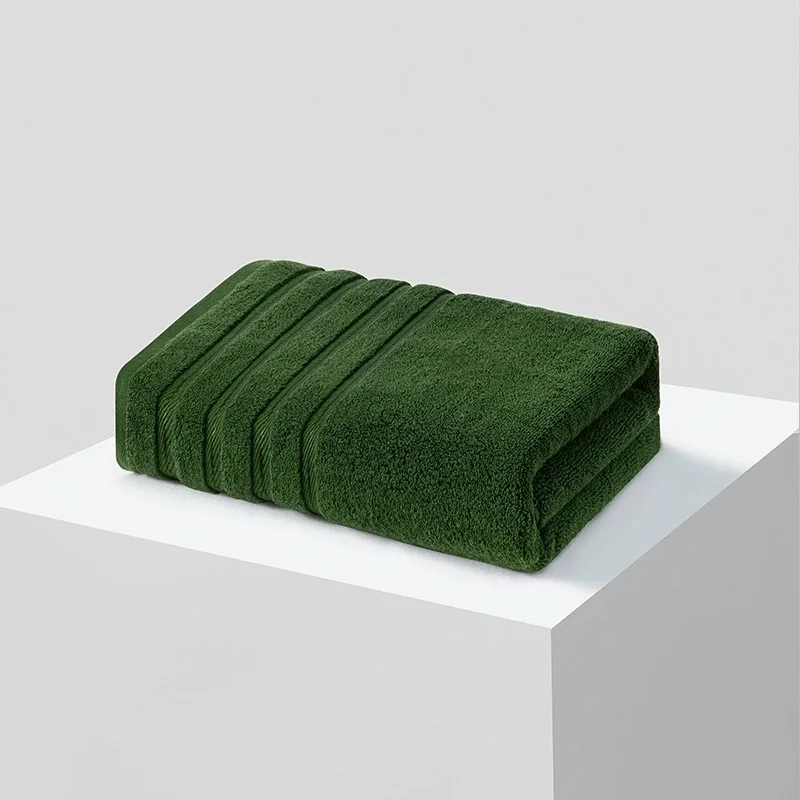 Asciugamano da bagno in cotone 100%, decorazione a strisce verde scuro Asciugamani da bagno da spiaggia altamente assorbenti per nuoto Spa Home Hotel 70 * 140 cm