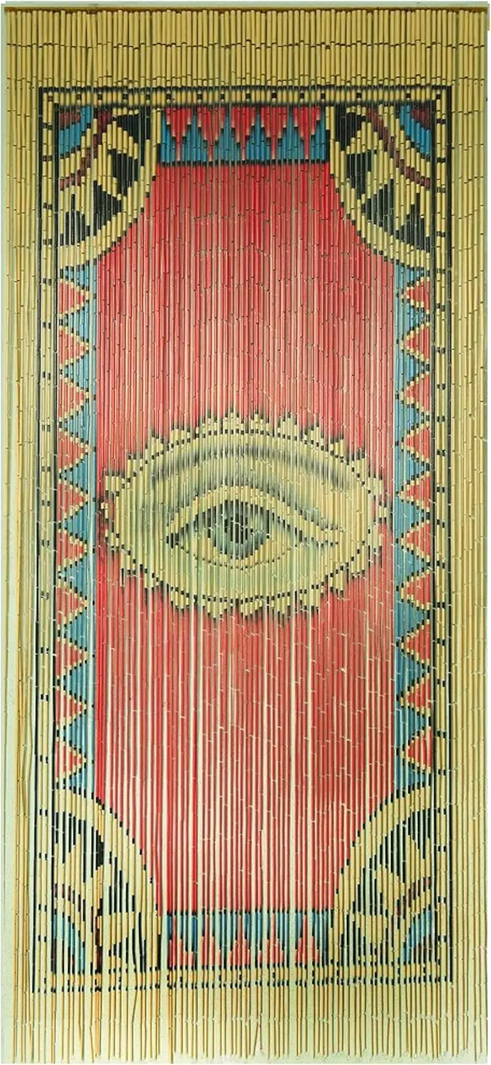 

Ручная роспись штора из бисера в стиле бохо для дверных проемов, шкафов и декора — трубы из натурального дерева 35,5 x 78 дюймов