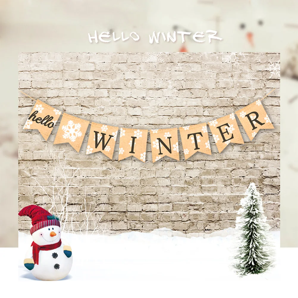 

Christmas Burlap Bunting Banner Hanging Party Decoration Supplies Festival Wall Tree Door Decor Outdoor Use Special