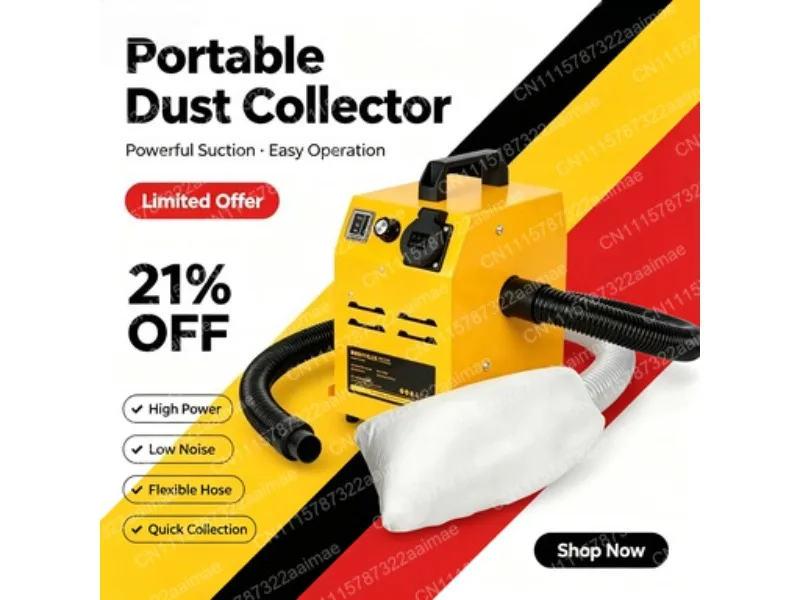 1200W Industrial Vacuum Cleaner Cyclone Dust Collector for Woodworking Dust Separation