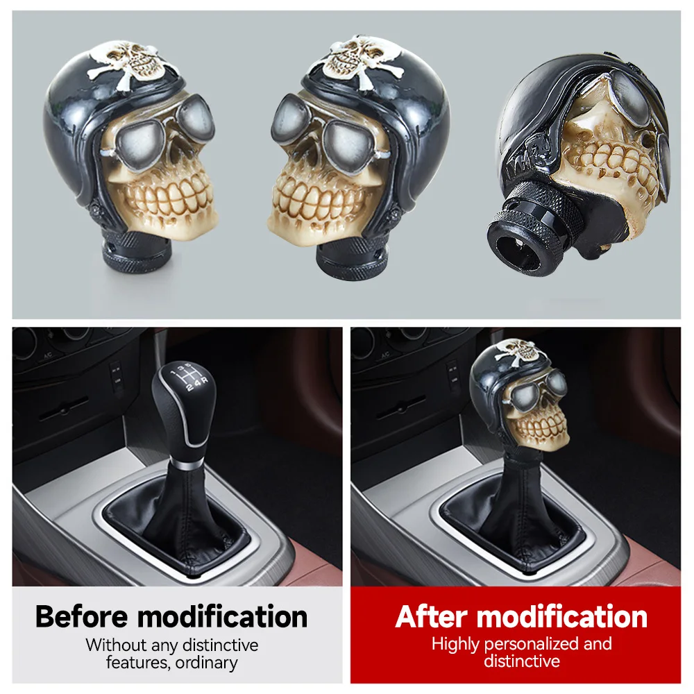 Personality Modification Car Gear Shift Knobs Skull Head Gear Manual Transmission Gear Shift Knob Shifter Lever