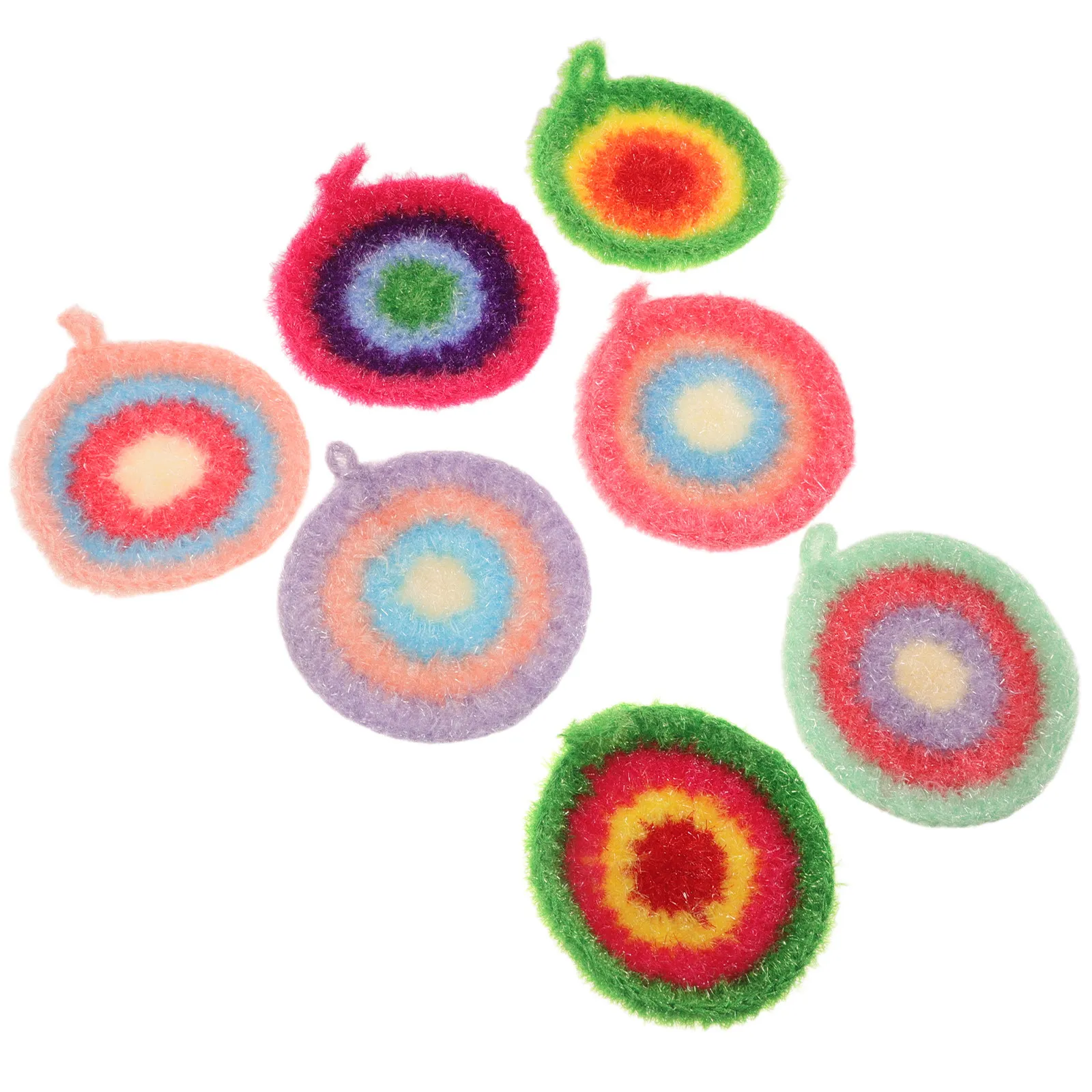 7Pcs Kitchen Dishcloths Tableware Dish Scrubbers Washing Bowl Cloth Pads Dishes Table Cleaning Pads Polyester Dishwashing Sponge