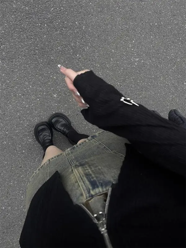 Bla Long Sve Knitted Open Cardigan Women's Slimming Waist Design Sexy Trendy Top for Spring Autumn Korean Sle Commute