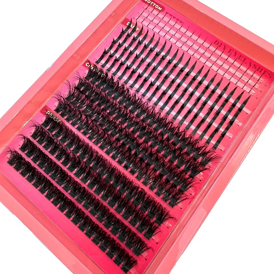 15 filas de clusters de pestañas postizas, spikes y pestañas inferiores, extensiones DIY estilo manga, clusters individuales impermeables 5