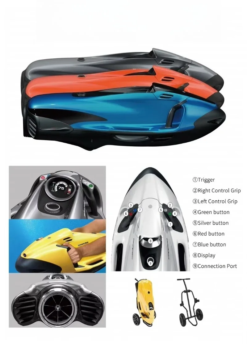 Afbeelding 4: SEABOB Cayago F5 Onderwaterscooter Lichtgeel