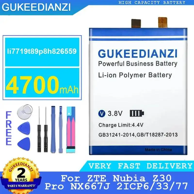 

4700Mah High-Efficiency For Zte Nubia Z30 Pro NX667J 2ICP6 33 77 Li7719t89p8h826559 Mobile Phone Battery