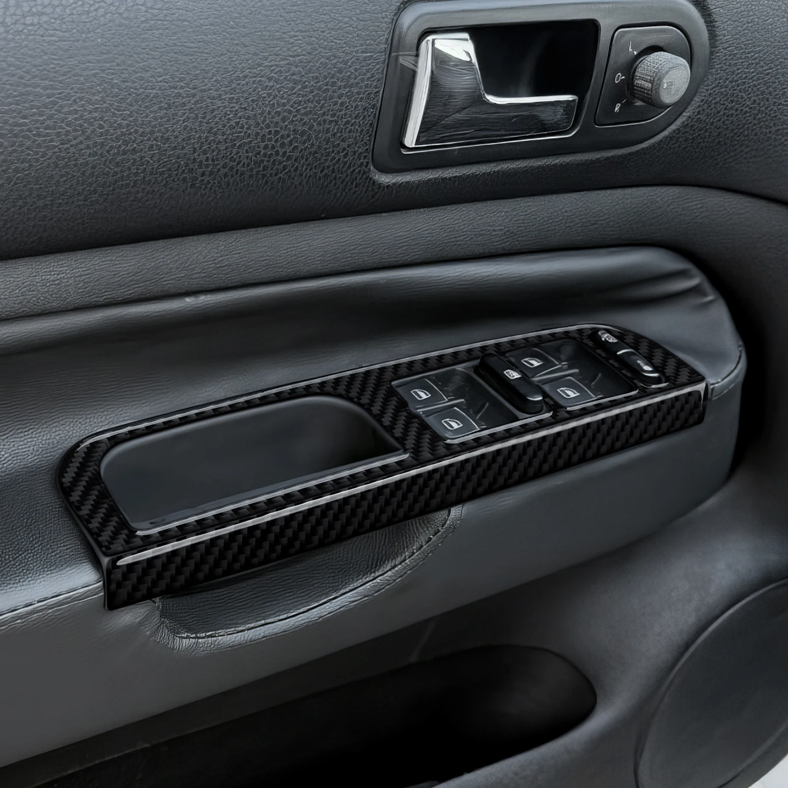 For VW Jetta A4 Bora Golf IV MK4 R32 GTI Variant (1997-2005) Trim, Car Window Lift Switch Panel, Carbon Fiber Interior Sticker. - view 4