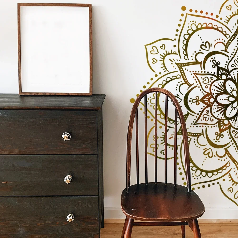 Creative For DIY Home Decor With Removable Lotus Mandala PVC Wall Sticker Suitable For Various Indoor Environments
