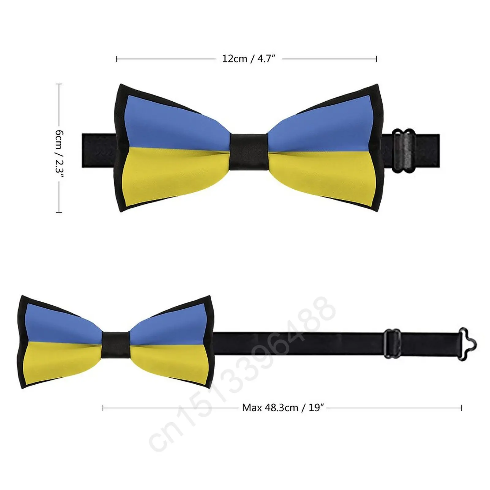 New Polyester Ukraine Flag Bowtie for Men Fashion Casual Men's Bow Ties Cravat Neckwear For Wedding Party Suits Tie