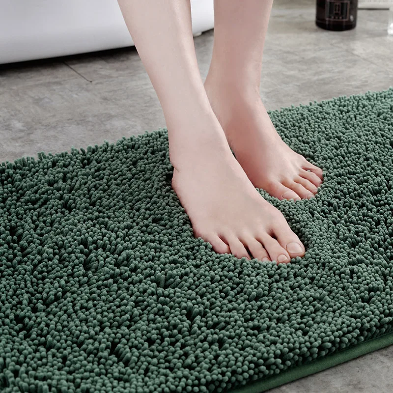 Chenille Water Absorption Bath Mat, Bathtub Carpet, Washbasin Floor Mat, Non-slip Toilet Rug, Plush Foot Mat, 40*60cm