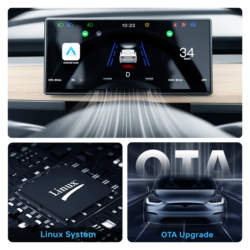 

AM-Head Up дисплей для Tesla Model 3/Y, 9-дюймовый экран ABS HUD Carplay Android Auto, аксессуары для приборной панели автомобиля, B