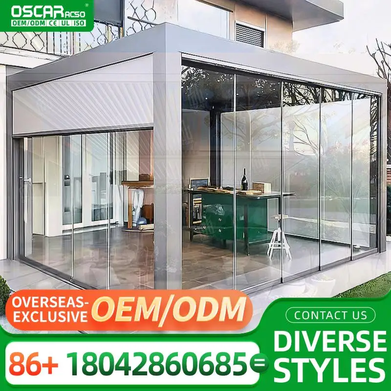 

Remote Control Movable Louvered Shade for House Roof Outdoor Patio Garden pergola