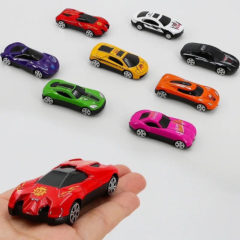 2Pcs New Gliding Car Toy Simulation Mini Alloy 1:60 Candy Color Small Car Racing Car Toy Model Pull Back Car Toy Boy Gifts