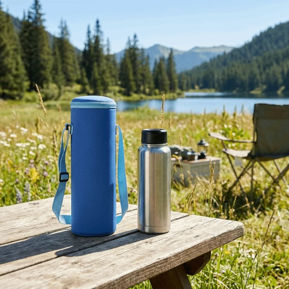 Oxford Cloth Water Bottle Bag Protective Cover Insulation Thermos Bottle Holder Keep Warm Cold with Shoulder Strap