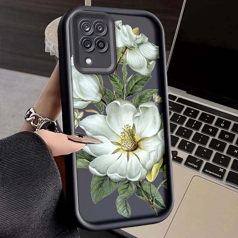 Coque Flower Painted Phone Case For Samsung Galaxy A12 M12 F12 A22 M22 F22 M32 Silicone Anti Drop Soft Cover Funda